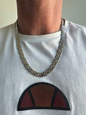 White Gold Flat Byzantine Chain 22" 9ct Hallmarked