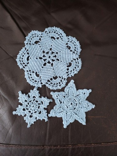 Crochet snowflakes set of - -,