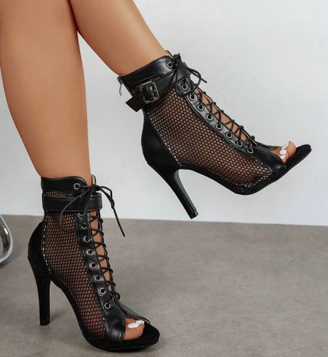 Women mesh peep toe ankle - peep,