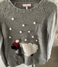 Size 6 Next Christmas Jumper with Sheep and Pompom Design