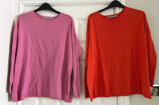 2 x Zara Knit, Loose Fit, Lightweight Jumpers Pink & Orange, S (Worn by UK8)