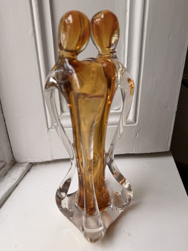 Vintage amber clear art - art, glass