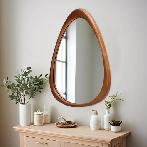 Irregular wood wall - wall, mirror