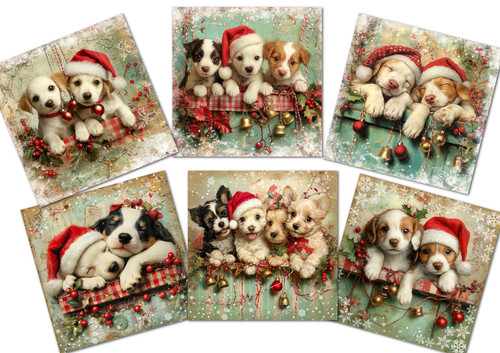 Cute christmas puppies - christmas,