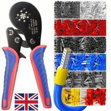 1200PCS Crimp Tool W/ Bootlace Ferrule Crimper Plier Wire Terminal Connector Set