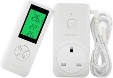 Digital Temp Controller  Plug-In Thermostat,  Heating/Cooling, LCD, Remote