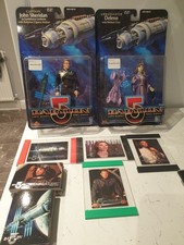 Babylon 5 Action Figure Lot.  Captain Sheridan and Deleen new in card plus cards