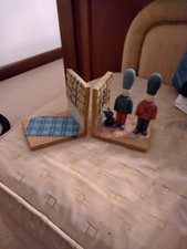 Soldiers and Cat Book Ends Ceramic used