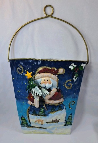 Santa tin metal wall pocket - santa,