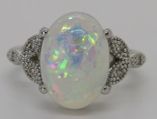 Sterling silver opal vintage - silver,