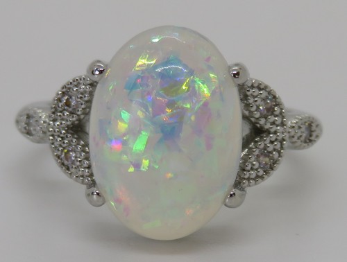 Sterling silver opal - silver, vintage