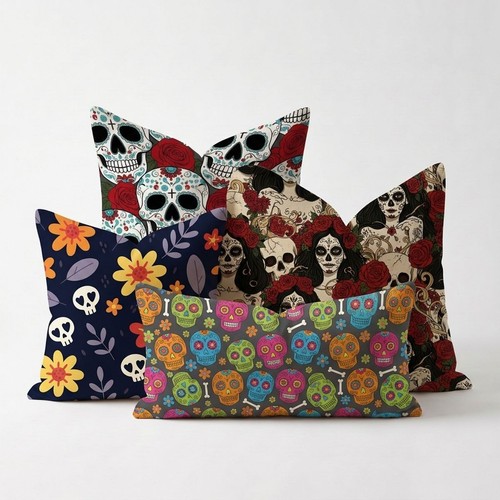 Vibrant skull floral - x,