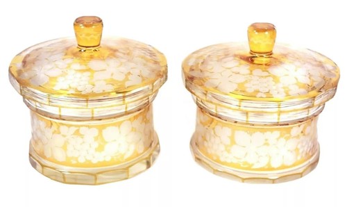 Bohemian flash glass - bohemian, lidded