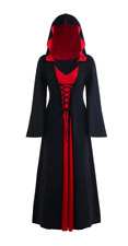 Vampire Witch Hooded Cloak Robe Costume Fancy Dress Red/Black - 3XL (FD162)