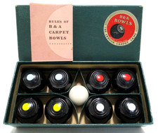 Vintage Carpet Bowls B&A  - Complete set of 8 Bowls And The Jack & Instructions