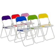 6x Harbour Housewares Coloured Padded Folding Chairs  Strong Metal Frame Multi