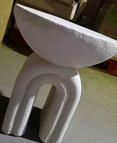 White textured pedestal side - textured,