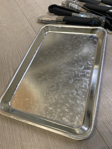 Galvanised steel food tray - steel,