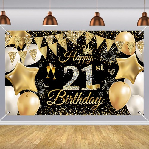 Happy 21st birthday banner - banner,