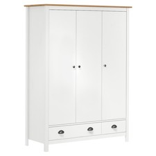 Solid Wood Pine 2-Door Wardrobe Hill 127x50x170cm Multi Colours vidaXL