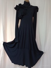 HIGH by Claire Campbell UK 10 Blue midi asymmetric Jersey Dress mod. 'Daring'