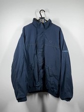 Fred Perry Mens Vintage Y2K Navy Waterproof Coat / Full Zip Jacket