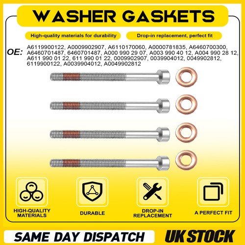 Injector bolts copper - 4x,