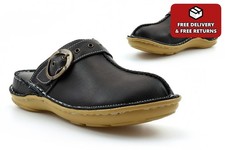 Womens Leather Sandals Clogs