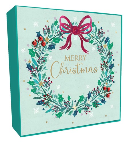 Box festive wreath bow - festive,