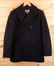 Vintage DSCP Wool Military Pea Coat Jacket 40 Long Black