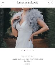bridal bolero silver grey ostrich feather