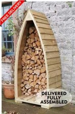 Slim Gothic/Boat Shaped Wood / Log / Garden Store 