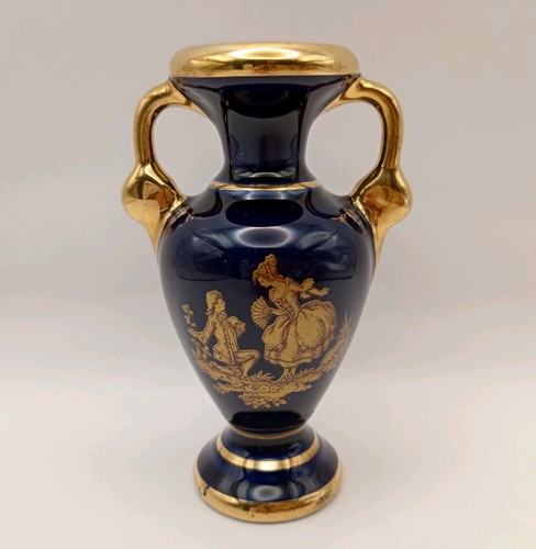 Vintage cobalt blue - blue, gold