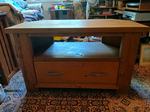 Solid oak unit - oak, tv