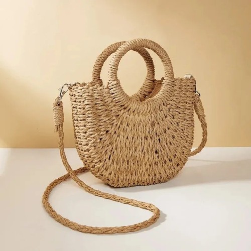 Handwoven straw rattan half - handwoven,