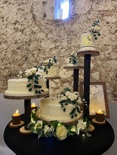 Unusual Natural Rustic Wooden 5 Tier Cake Stand