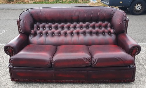 Oxblood leather seater - seater, sofa