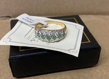 Vintage Giani Jewellery Gold Plated Ladies Emerald Ring Size S Boxed