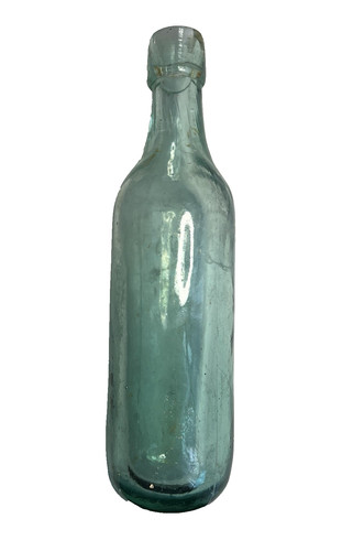 Old light blue - bottle, round