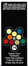 Skoda Exterior Colours 1977-1978 UK & Export Markets Brochure Estelle & S110R