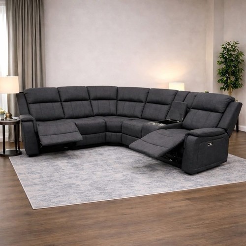 Grey leather corner - grey, manual