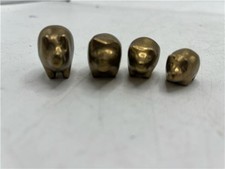 Family of 4 Solid Brass Pigs Piglets 