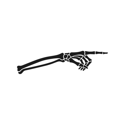 Skeleton hand pointing right - hand,