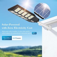 3000W Commercial LED Solar Street Light Motion Sensor Dusk-to-Dawn Road Lamp