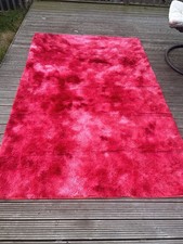 Large Red Tie Dye Thin Rug/throw 260 X 170cm
