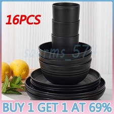 Black Dinnerware Bowl Plates