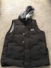 ***GOOD CONDITION MENS BLACK SUPERDRY GILET BODYWARMER WITH HOOD - SIZE XXL***