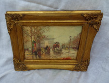 Framed Paris street scene, After an Original oil painting