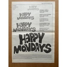 HAPPY MONDAYS 1990 UK TOUR POSTER SIZED original music press advert from 1990 wi