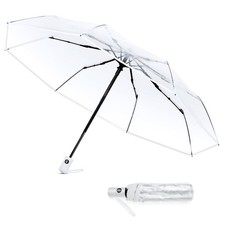  1pc Auto Open Close Umbrella Clear Umbrella Men Women Umbrella Portable Folding